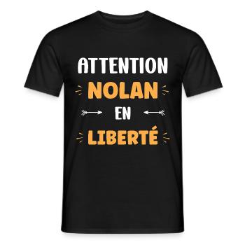 nolan - T-shirt homme - noir - Devant - AI Model Male 178 light (178cm)