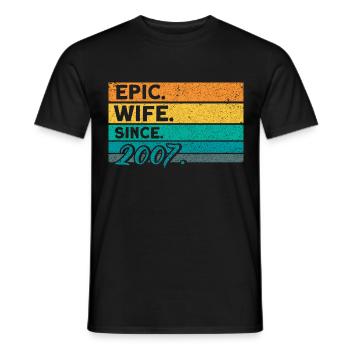 15th Wedding Anniversary Couple Design 15 Years of Marriage - Men's T-Shirt - black - Front - AI Model Male 178 light (178cm)