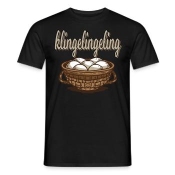 Klingelingeling für einen Eiermann und - Männer T-Shirt - Schwarz - Vorne - AI Model Male 178 light (178cm)