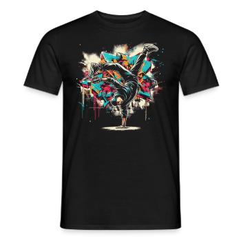 Breakdance Graffiti Sprayer - Men's T-Shirt - black - Front - AI Model Male 178 light (178cm)