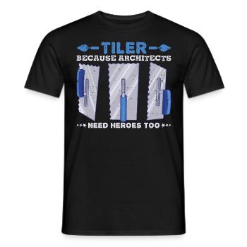 Profession Meilleure idée cadeau carreleur - T-shirt homme - noir - Devant - AI Model Male 178 light (178cm)
