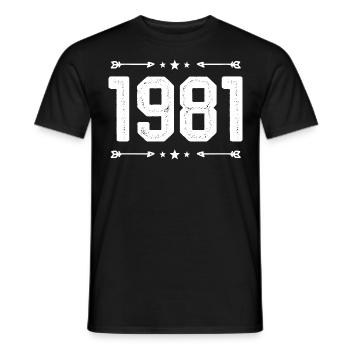 vintage 1981 vintage 44th birthday 1981. - Men's T-Shirt - black - Front - AI Model Male 178 light (178cm)