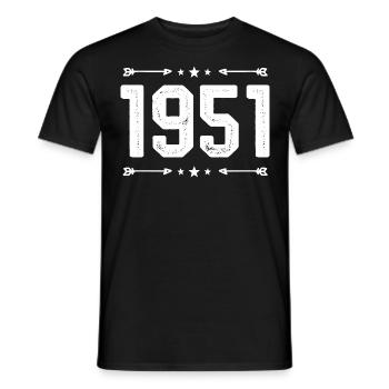 Millésime 1951 Millésime 74ème anniversaire 1951 - T-shirt homme - noir - Devant - AI Model Male 178 light (178cm)
