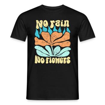 No Rain No Flowers abstract design for gardeners - Men's T-Shirt - black - Front - AI Model Male 178 light (178cm)