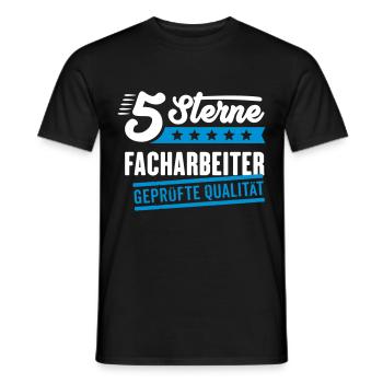 5Sterne Facharbeiter - Männer T-Shirt - Schwarz - Vorne - AI Model Male 178 light (178cm)