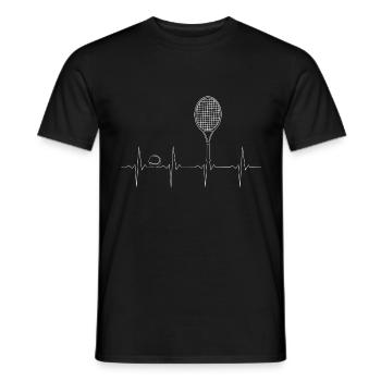 ECG Heartbeat Heartbeat Tennis - T-shirt homme - noir - Devant - AI Model Male 178 light (178cm)