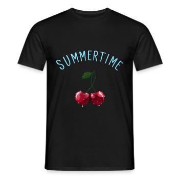 Kirschen - Cherries Summertime - Männer T-Shirt - Schwarz - Vorne - AI Model Male 178 light (178cm)