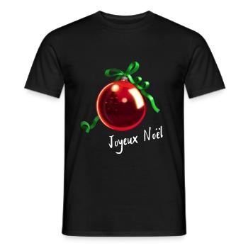 Christmas tree Joyeux Noël - Men's T-Shirt - black - Front - AI Model Male 178 light (178cm)