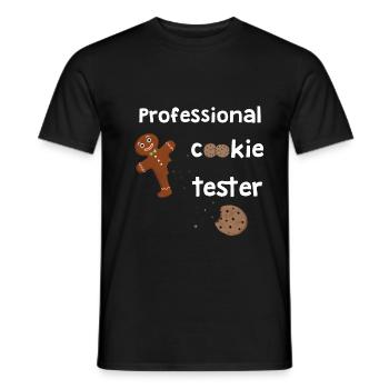 Testeur de biscuits professionnel en pain d'épice - T-shirt homme - noir - Devant - AI Model Male 178 light (178cm)