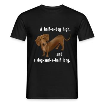 Hund - Dachshund And and a half dog - Men's T-Shirt - black - Front - AI Model Male 178 light (178cm)