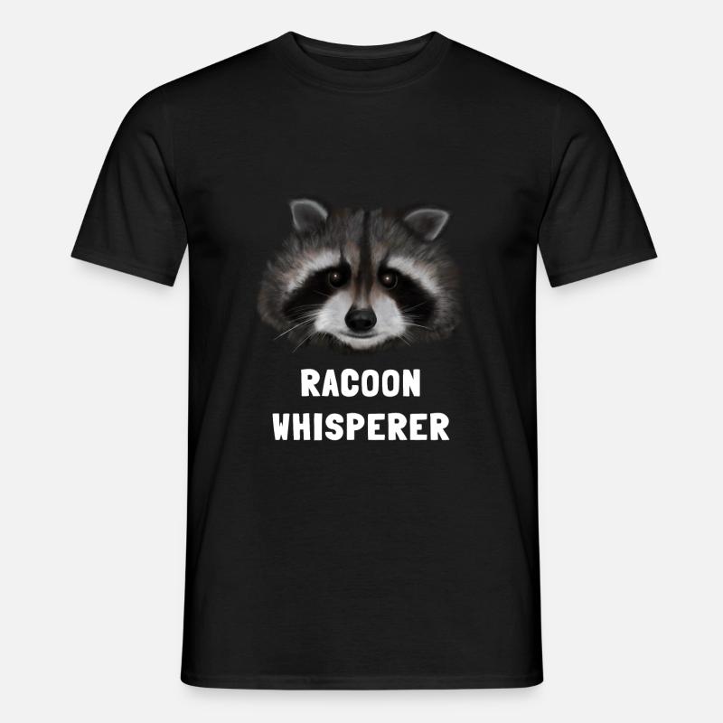 Waschbär Flüsterer & Whisperer - Männer T-Shirt - Schwarz