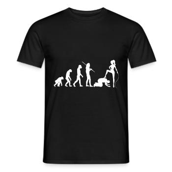 Evolution - dominatrix and slave - Men's T-Shirt - black - Front - AI Model Male 178 light (178cm)