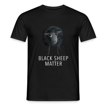 Sweet Sheep - Black Sheep Matter - Men's T-Shirt - black - Front - AI Model Male 178 light (178cm)