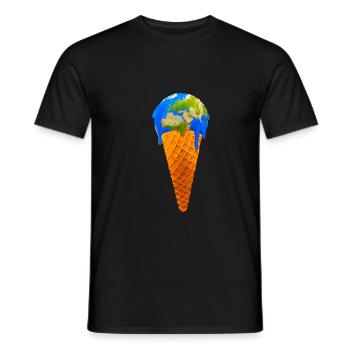 Global Warming Earth Ice cream - Männer T-Shirt - Schwarz - Vorne - AI Model Male 178 light (178cm)