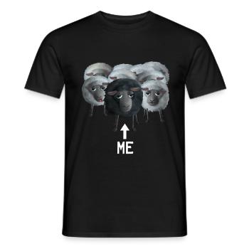 Sweet sheep - I the black sheep - Men's T-Shirt - black - Front - AI Model Male 178 light (178cm)