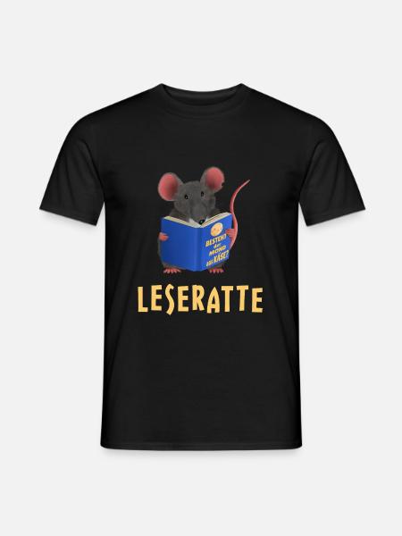 Leseratte / Bücherwurm - Männer T-Shirt - Schwarz