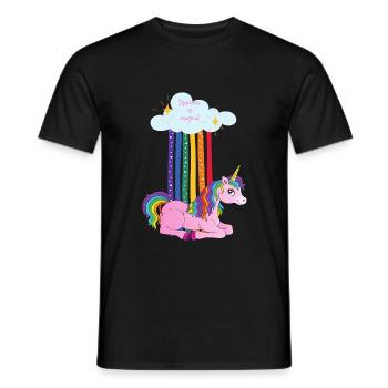 Einhorn Unicorn is magical - Männer T-Shirt - Schwarz - Vorne - AI Model Male 178 light (178cm)