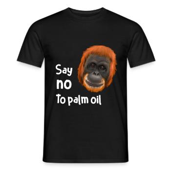 Monkey Ape Orang Utan - say no to palm oil - Men's T-Shirt - black - Front - AI Model Male 178 light (178cm)