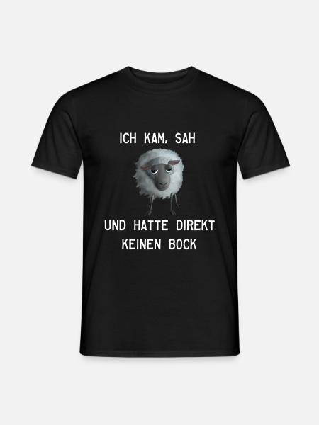Schaf - Ich kam sah und hatte keinen Bock mehr - Männer T-Shirt - Schwarz