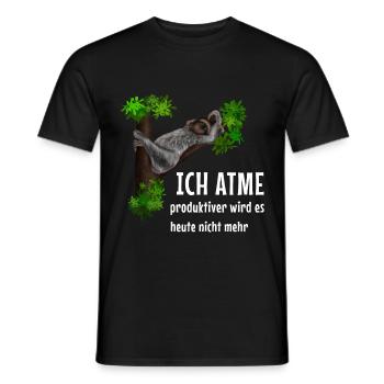 Faultier - Ich atme - produktiver wird es nicht - Männer T-Shirt - Schwarz - Vorne - AI Model Male 178 light (178cm)