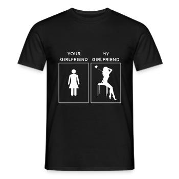Din kæreste - Min kæreste - Mænd T-shirt - sort - Foran - AI Model Male 178 light (178cm)