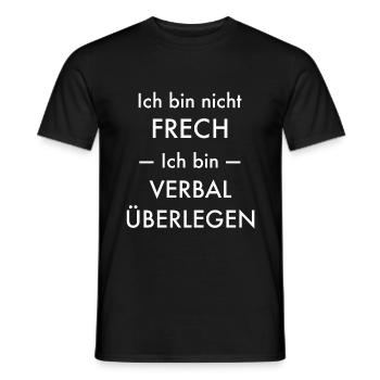 Ich bin nicht frech - ich bin verbal überlegen - Männer T-Shirt - Schwarz - Vorne - AI Model Male 178 light (178cm)