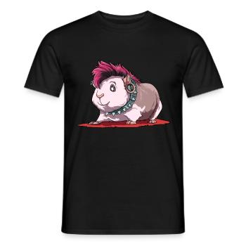 Meerschweinchen als Punker - Männer T-Shirt - Schwarz - Vorne - AI Model Male 178 light (178cm)