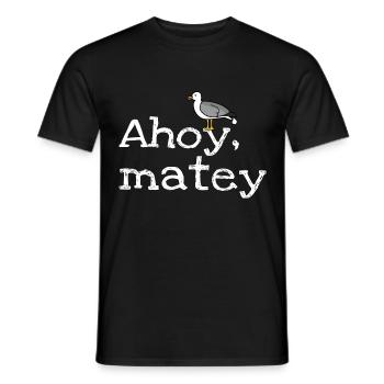 Seagull | "Ahoy Matey" - Men's T-Shirt - black - Front - AI Model Male 178 light (178cm)