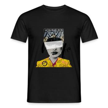 Ausdrucksstarke Frau im pattern LookPatterncontest - Männer T-Shirt - Schwarz - Vorne - AI Model Male 178 light (178cm)