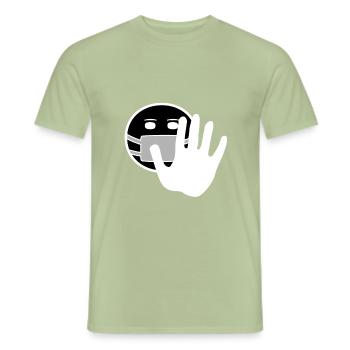 Abstand halten - Männer T-Shirt - Sage - Vorne - AI Model Male 178 light (178cm)