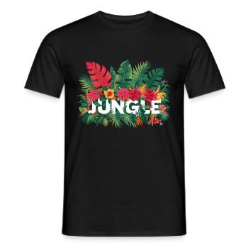 Lebendiger Dschungel Tropisch Exotisch Botanisch - Männer T-Shirt - Schwarz - Vorne - AI Model Male 178 light (178cm)