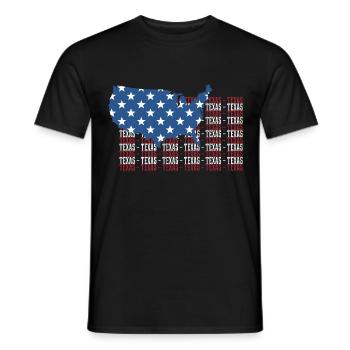 American FLAG TEXAS city - Patriotic Gift - Men's T-Shirt - black - Front - AI Model Male 178 light (178cm)