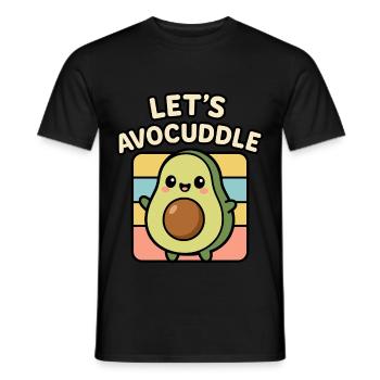 Sweet avocado with saying "Let's Avocuddle" - Men's T-Shirt - black - Front - AI Model Male 178 light (178cm)