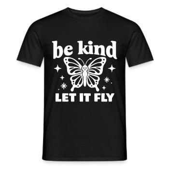 Be Kind Schmetterling Design - Männer T-Shirt - Schwarz - Vorne - AI Model Male 178 light (178cm)