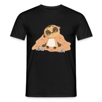 Erdmännchen Mangust - Männer T-Shirt - Schwarz - Vorne - AI Model Male 178 light (178cm)