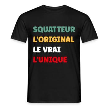 squatteur - T-shirt homme - noir - Devant - AI Model Male 178 light (178cm)