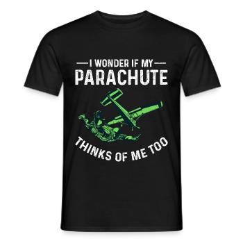 Fallschirm - Männer T-Shirt - Schwarz - Vorne - AI Model Male 178 light (178cm)