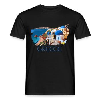 Grèce Grec Mer Égée Mer Ionienne - T-shirt homme - noir - Devant - AI Model Male 178 light (178cm)