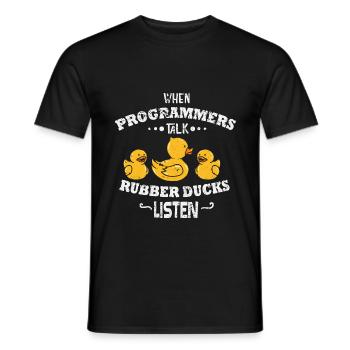 Wenn Programmierer reden müssen die andern zuhören - Männer T-Shirt - Schwarz - Vorne - AI Model Male 178 light (178cm)