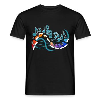 Piano Musical Notes Street Art - Men's T-Shirt - black - Front - AI Model Male 178 light (178cm)