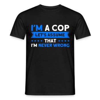 Jamais mal Policier Police Police Grand-père - T-shirt homme - noir - Devant - AI Model Male 178 light (178cm)