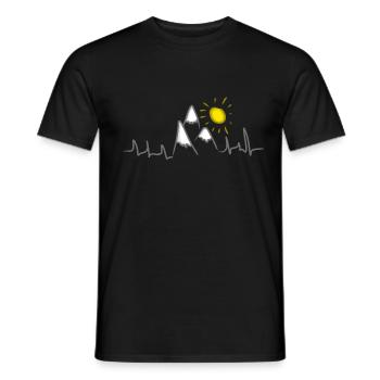 Berge Gipfel Alpen Herzschlag Sonne - Männer T-Shirt - Schwarz - Vorne - AI Model Male 178 light (178cm)