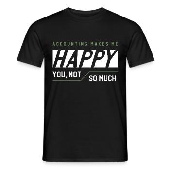 Accounting Makes me Happy - Accountant Funny Gift - Men's T-Shirt - black - Front - AI Model Male 178 light (178cm)