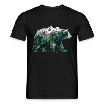 Wald Bär Natur Wildlife Kunst Berg Tier - Männer T-Shirt - Schwarz - Vorne - AI Model Male 178 light (178cm)