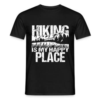 Hiking Is My Happy Place - Men's T-Shirt - black - Front - AI Model Male 178 light (178cm)
