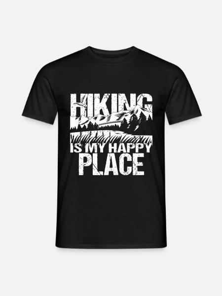 Hiking Is My Happy Place - Men's T-Shirt - black
