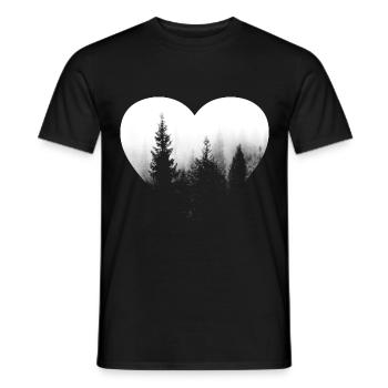 Herz - Bäume - (2) - Männer T-Shirt - Schwarz - Vorne - AI Model Male 178 light (178cm)