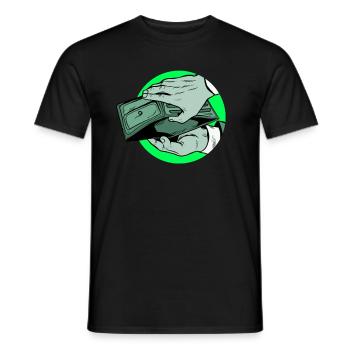 Geld Arm Geldbörse Spende Geizig Geiz Betteln - Männer T-Shirt - Schwarz - Vorne - AI Model Male 178 light (178cm)