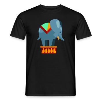 Circus elephant - Men's T-Shirt - black - Front - AI Model Male 178 light (178cm)