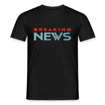 Breaking News Reporter Moderator - Männer T-Shirt - Schwarz - Vorne - AI Model Male 178 light (178cm)